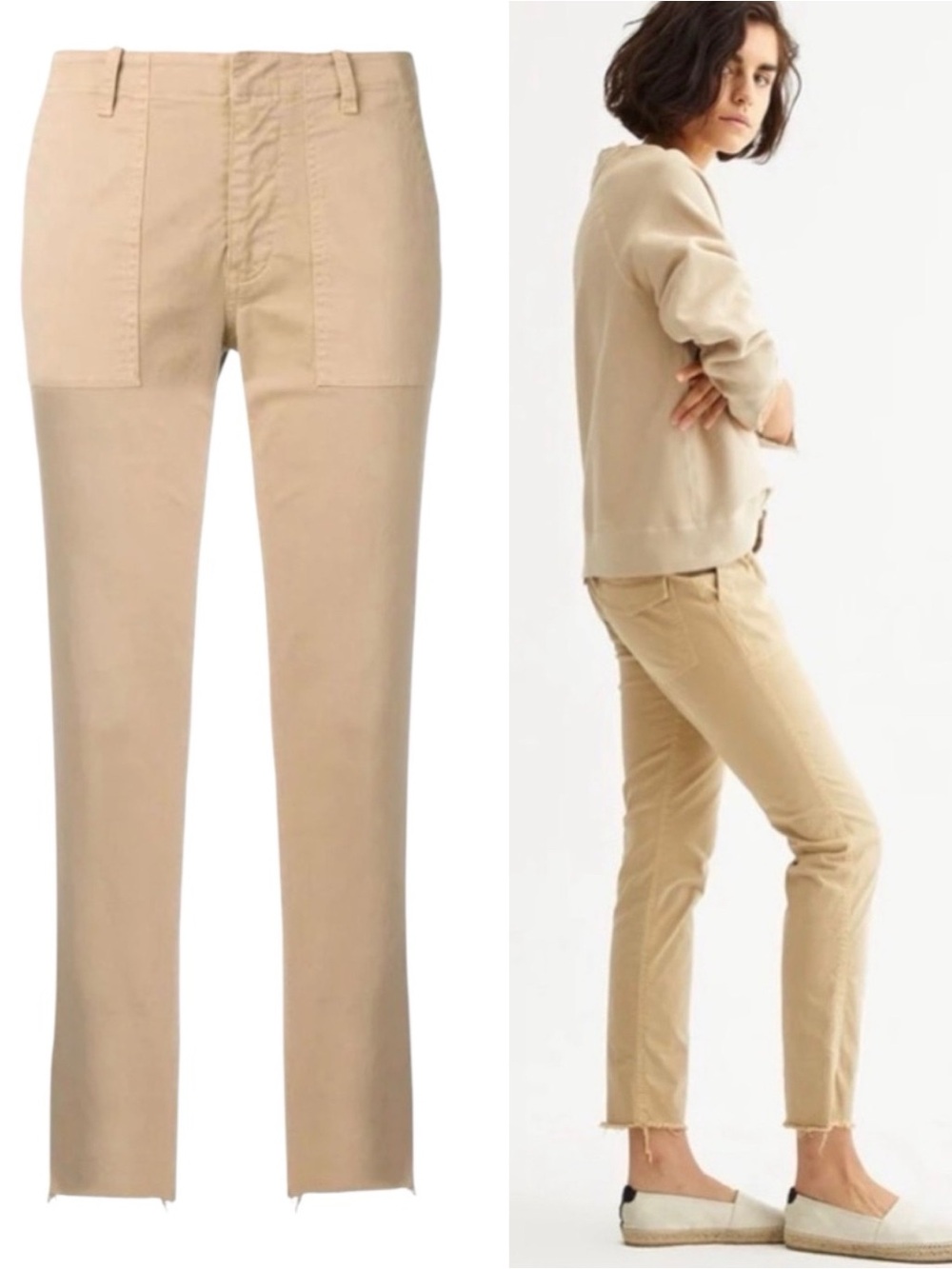 NILI LOTAN Jenna Pants Cropped Neutral Tan Size 2